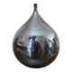 Vintage iridescent black ceramic "fig" vase
