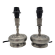Pair of pewter lamp bases