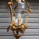 Bronze lantern Louis XV style in working order, curved glasses