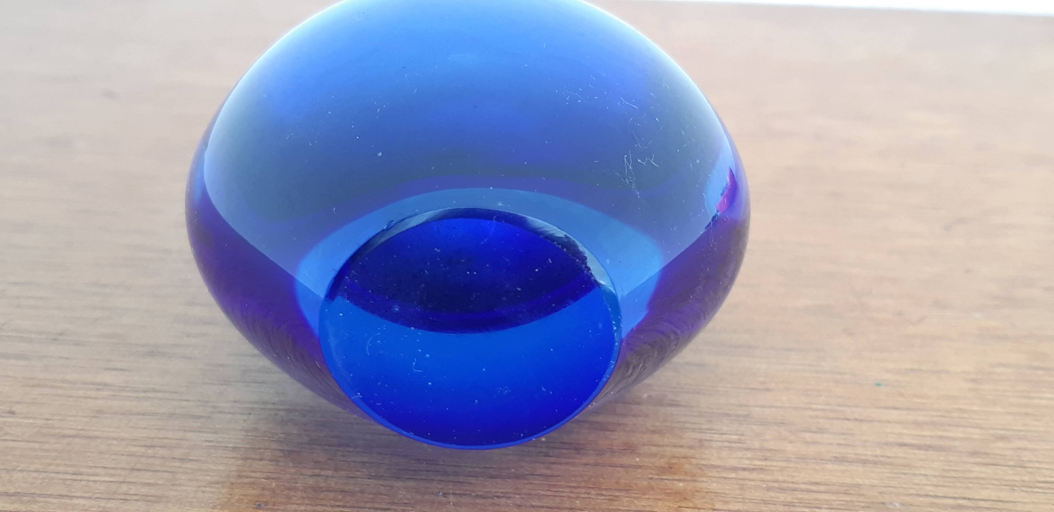 Murano glass Sommerso blue soliflore vase