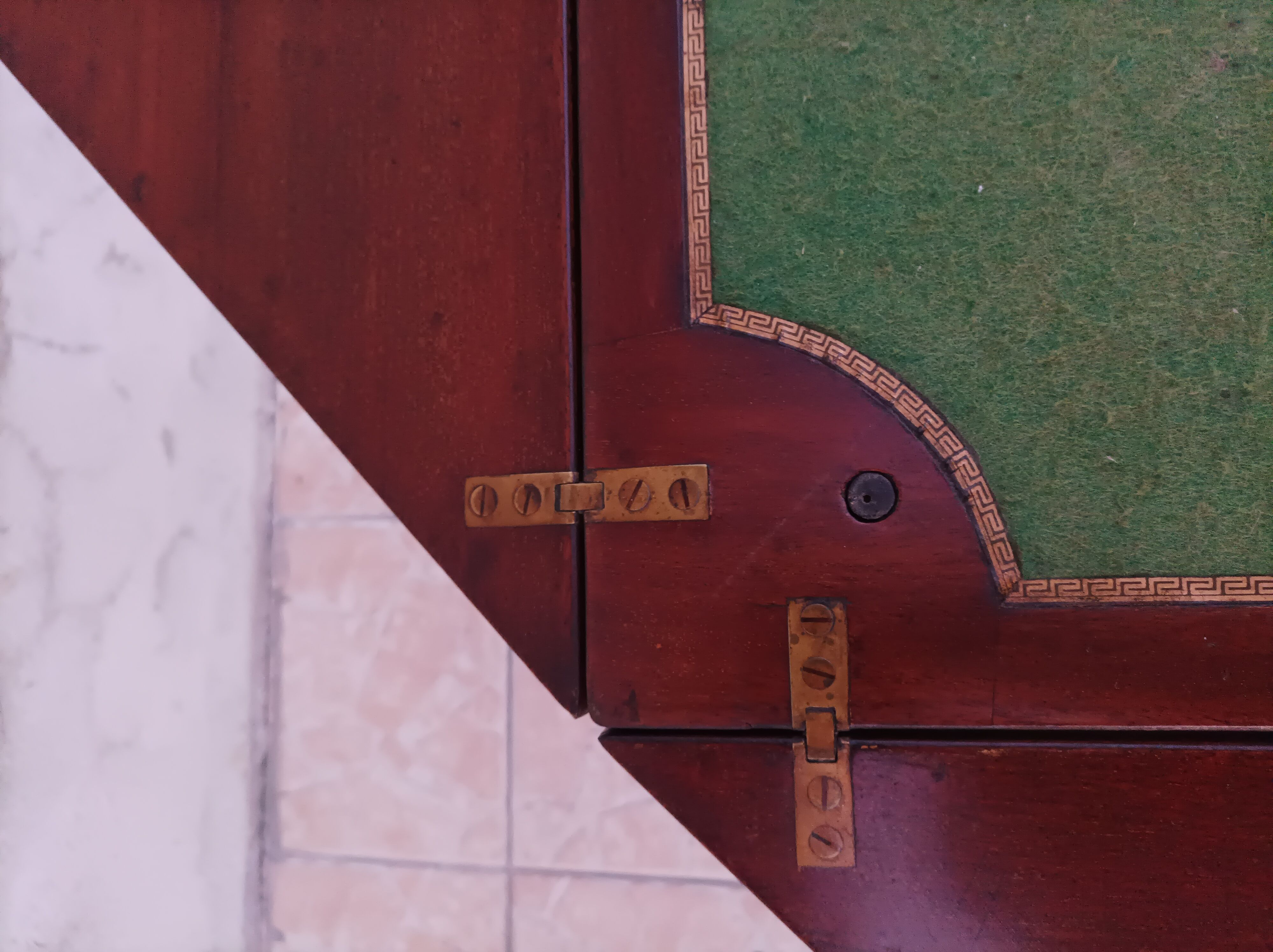 Game table in mahogany late 19th