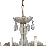 Murano style chandelier with six arms of light and nine lamps