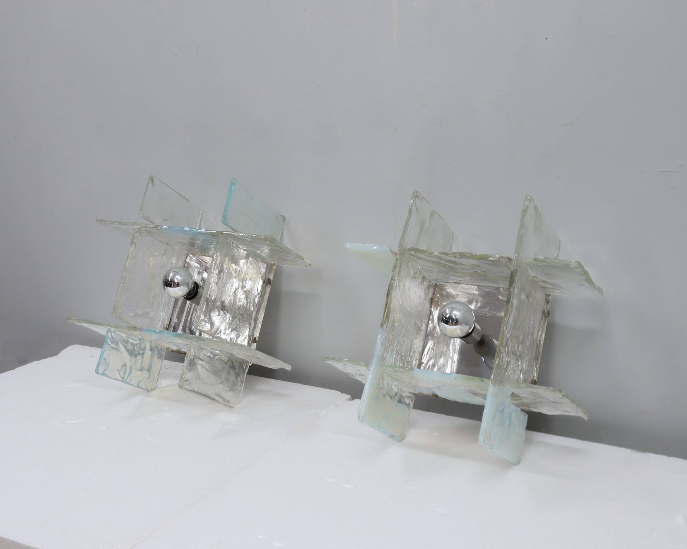 Murano glass sconces Carlo Nason for Mazzega 1960s Italy, set of 2
