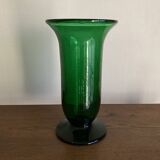 XXL mid-century Medici vase in Empoli glass Italian work 1960