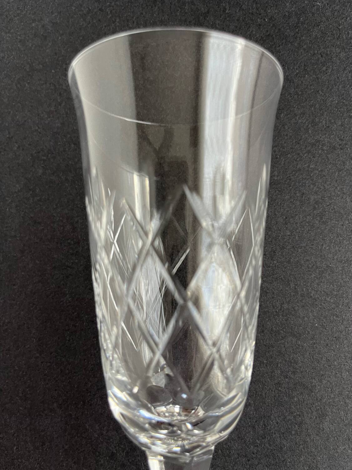 6 crystal champagne flutes