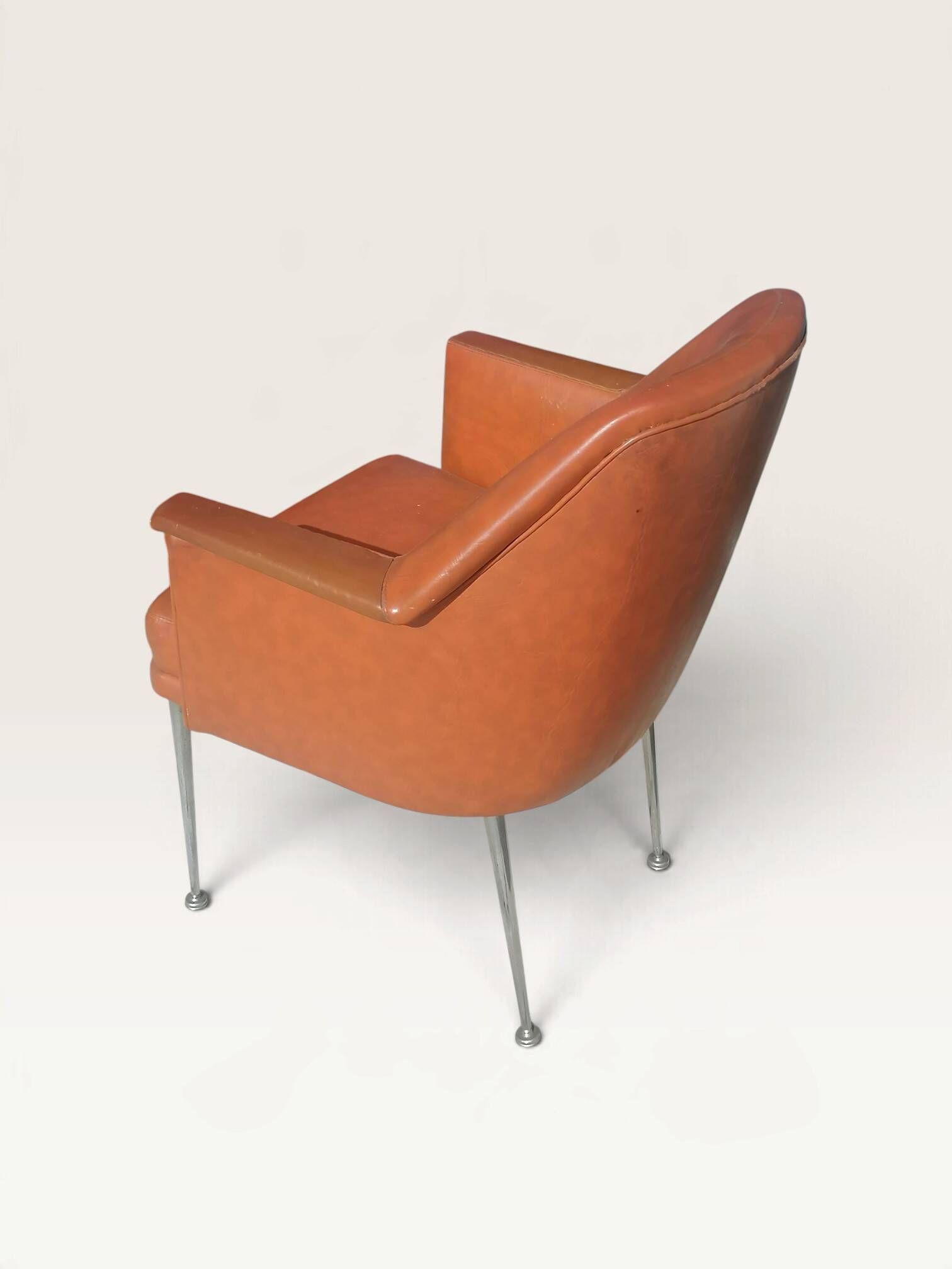 Pair of vintage Deauville brown armchairs - 1950s - 1960s