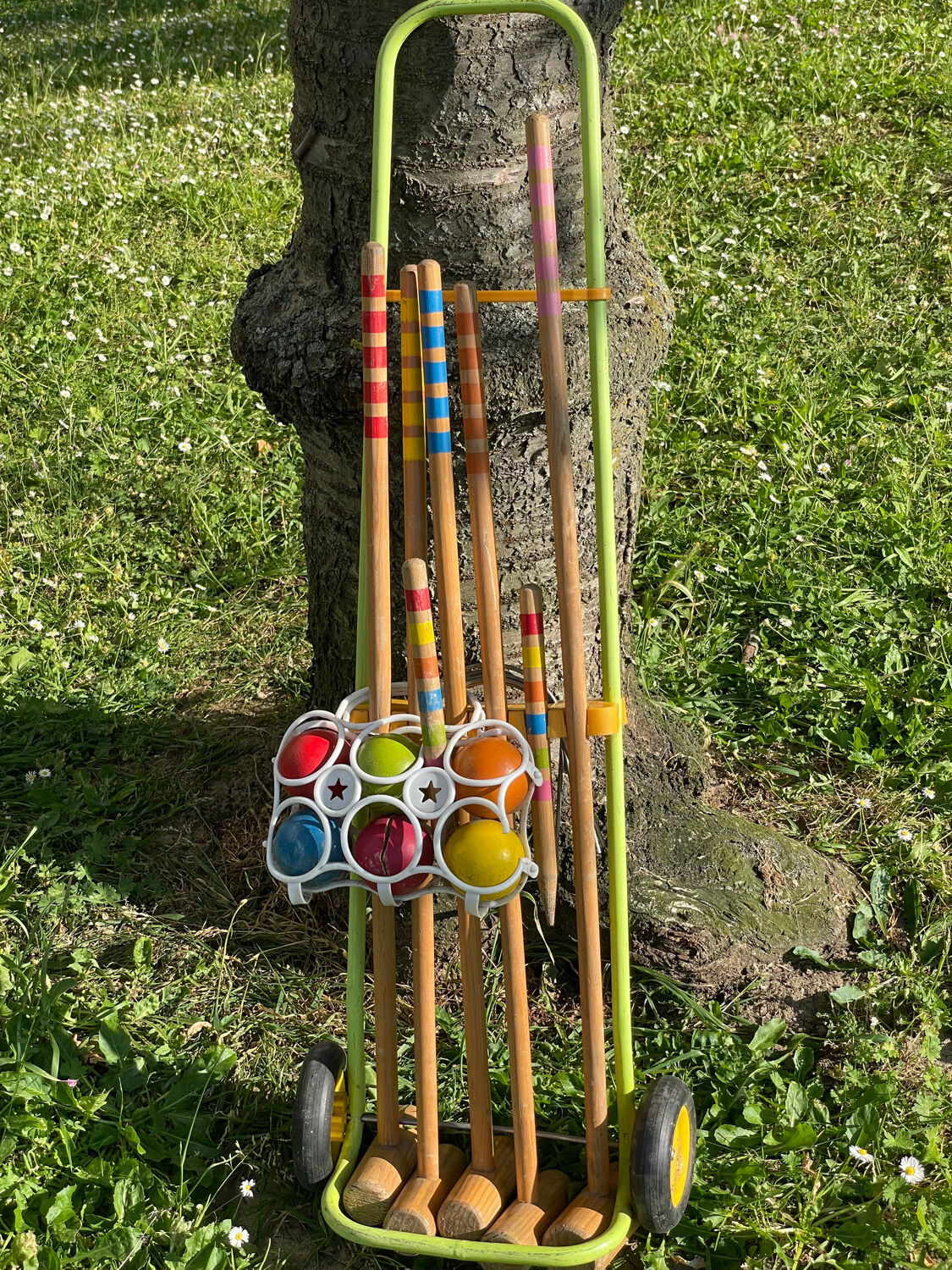 Wooden croquet game
