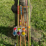 Wooden croquet game