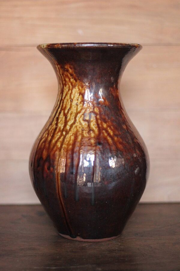 Grand vase en grès de Puisaye, Pascal Normand, vase vintage, déco intérieure