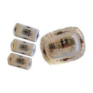 Ensemble plat de service & 3 plats