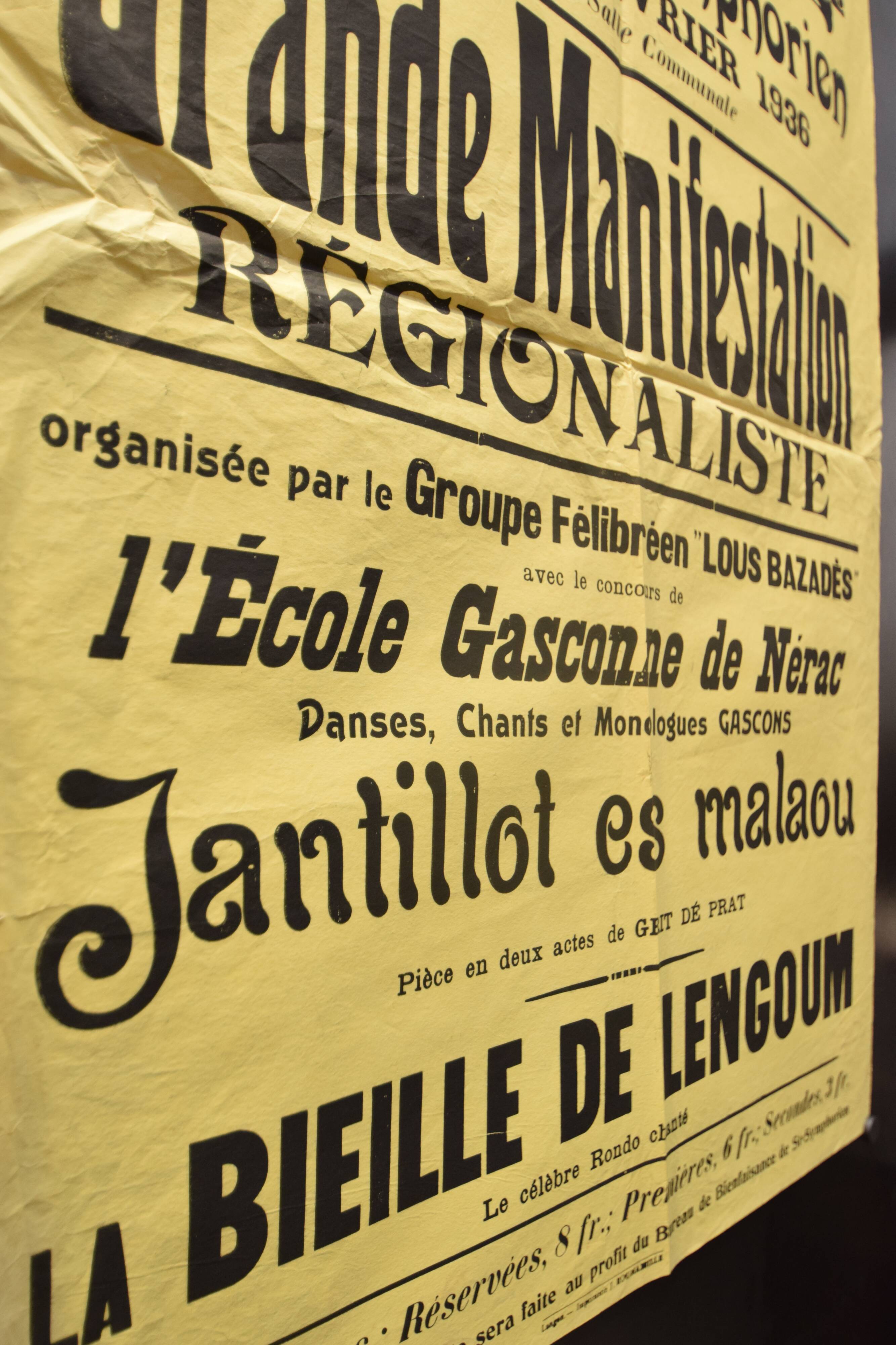 Poster "Great Regionalist Protest" - City of St-Symphorien - 1936