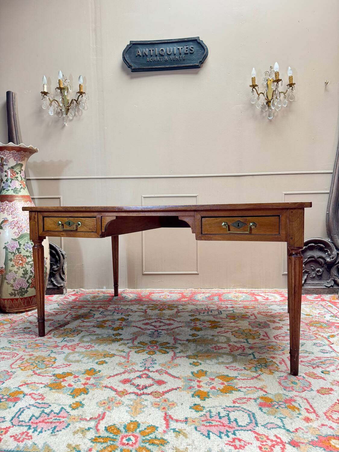 Mahogany desk in louis xvi style 19th century