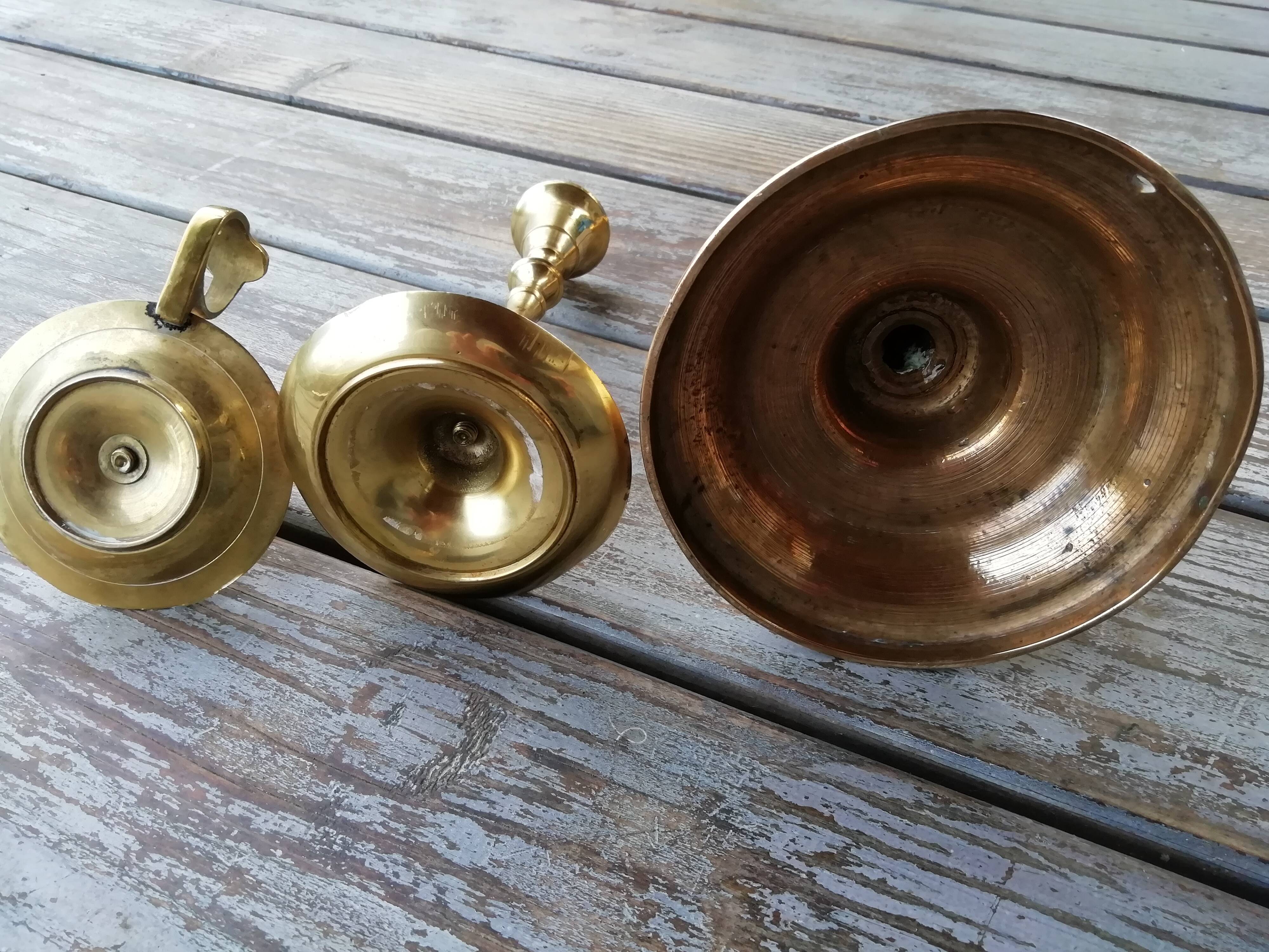 Lot of 3 brass candlesticks