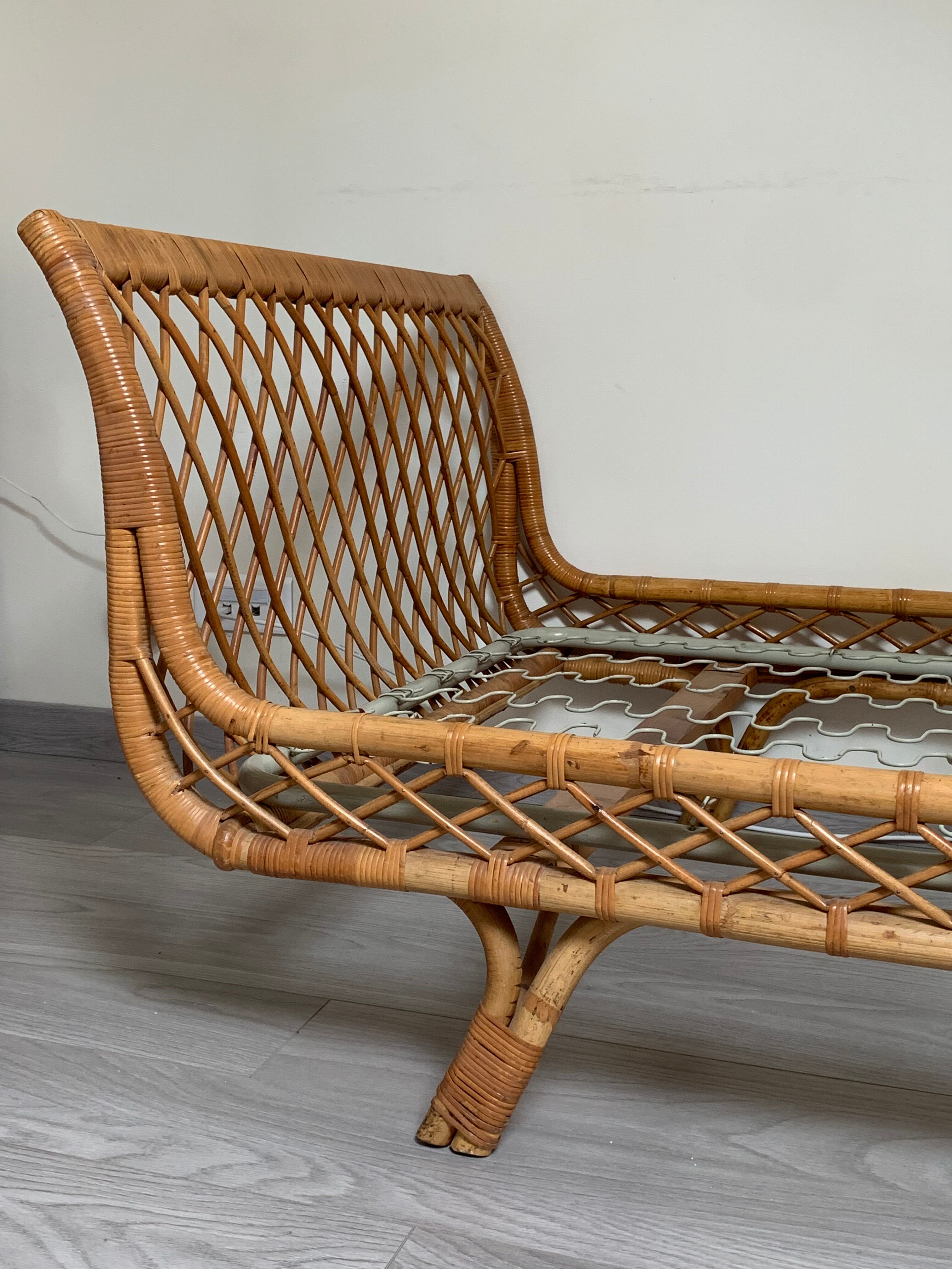 Daybed rattan bench bed 1950