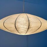 Modern UFO disc cocoon pendant lamp from the mid-century by Friedel Wauer for Goldkant Leuchten, Germany, 1960s.