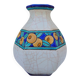 Vase art déco, émaux de Longwy, décor floral, vintage