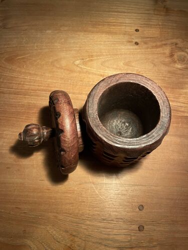 Pot à couvercle en bois rustique style montagne