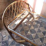 Rattan basket bed of the years 60