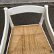 Brutalist Scandinavian armchair in solid wood, painted in white straw, 1950.
