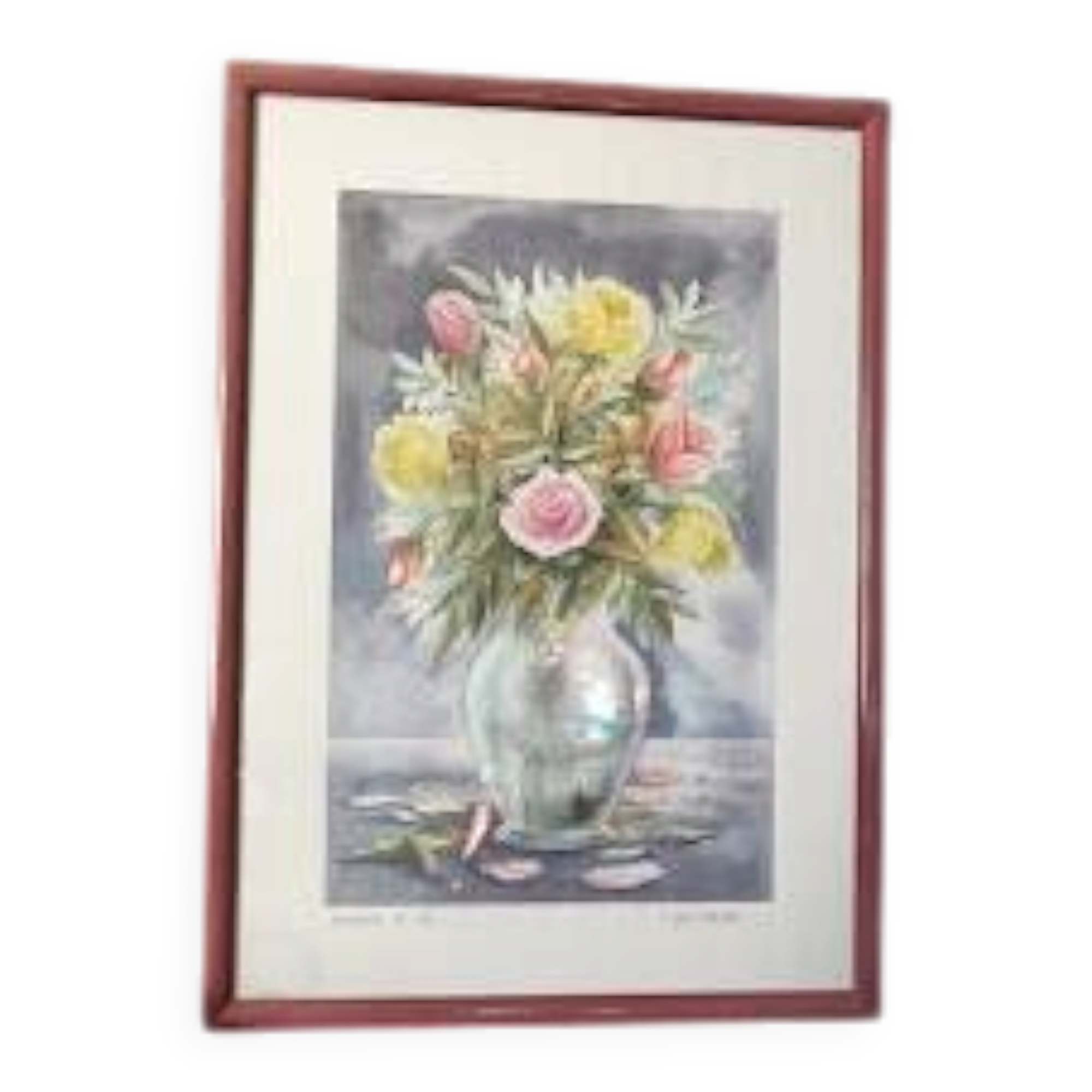 Summer bouquet / 53x38 cm Jean Yves Chavais / framed / under glass