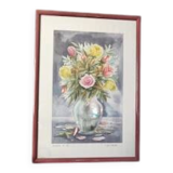 Summer bouquet / 53x38 cm Jean Yves Chavais / framed / under glass