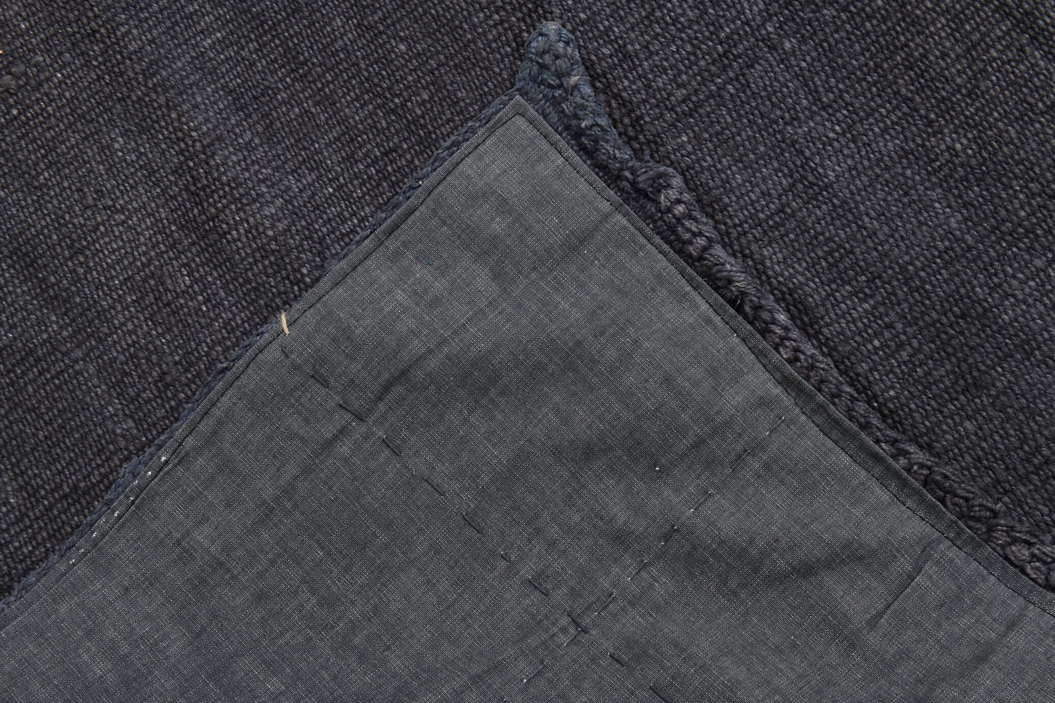 Patchy handmade hemp rug, 164x204cm