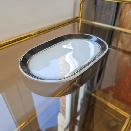 Superb small Mosa Maastricht tray in white and brown porcelain.