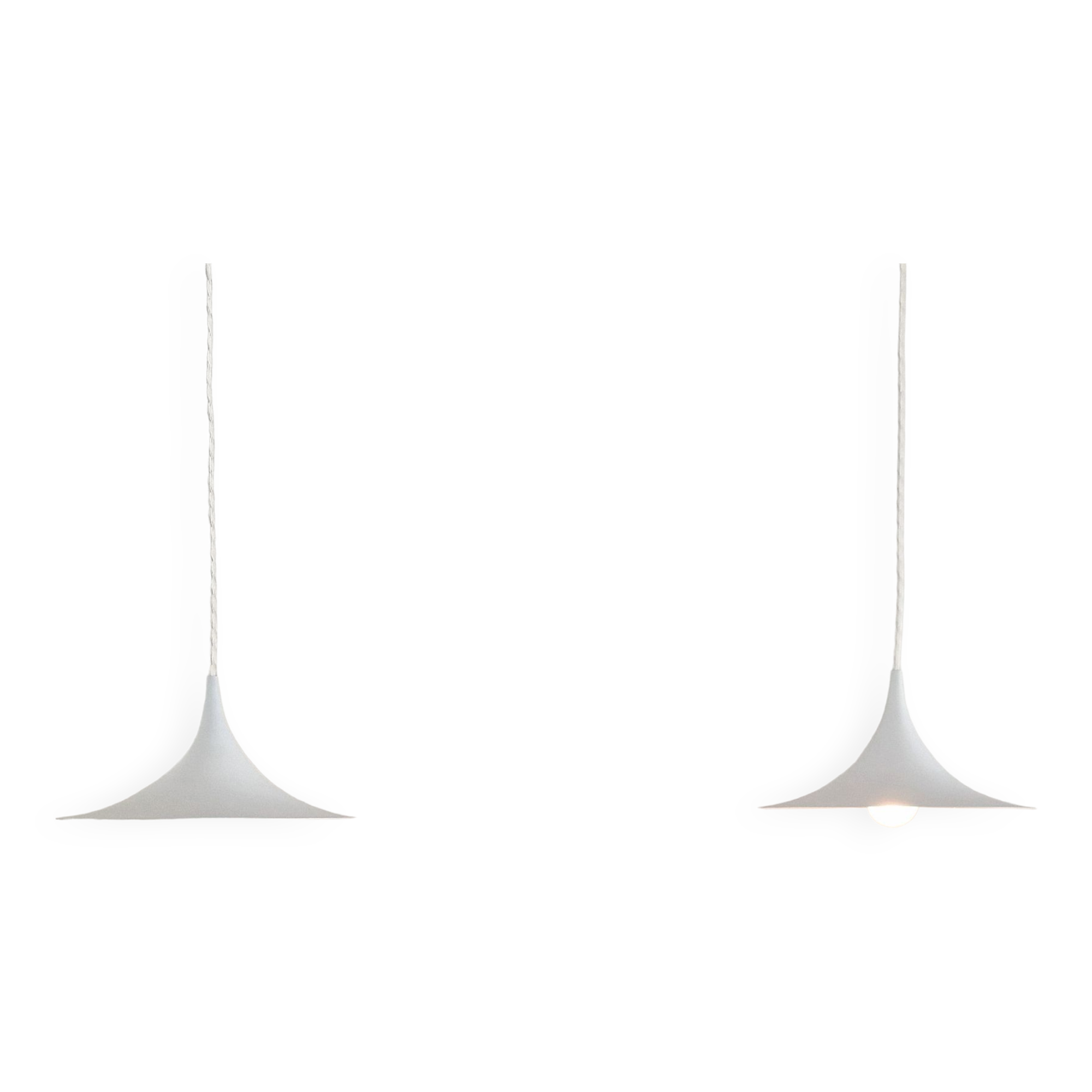 Set of 2 white "Micro" Semi pendant lamps by Claus Bonderup & Torsten Thorup for Lyfa