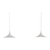 Set of 2 white "Micro" Semi pendant lamps by Claus Bonderup & Torsten Thorup for Lyfa