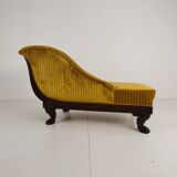 Superbe chaise longue Empire en acajou – vers 1800–1830 – pieds en pattes de lion sculptés