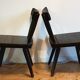 Paire de fauteuils bas"campagne" en chêne noirci 1960