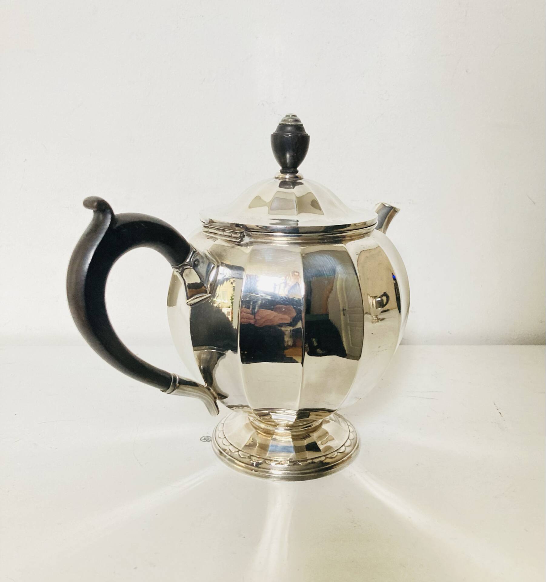 Art Deco teapot CHRISTOFLE early 20th century in silver-plated metal with hallmark