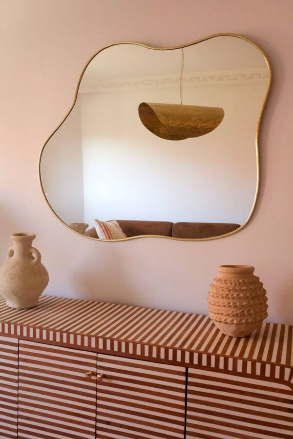 Miroir Organique Abstrait en Laiton