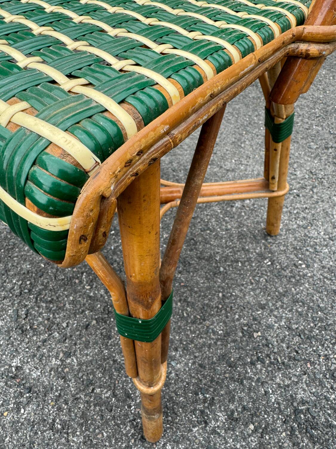 Set of 3 woven rattan bistro chairs Drucker SA