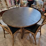 Table set & 4 rattan chairs from 1980