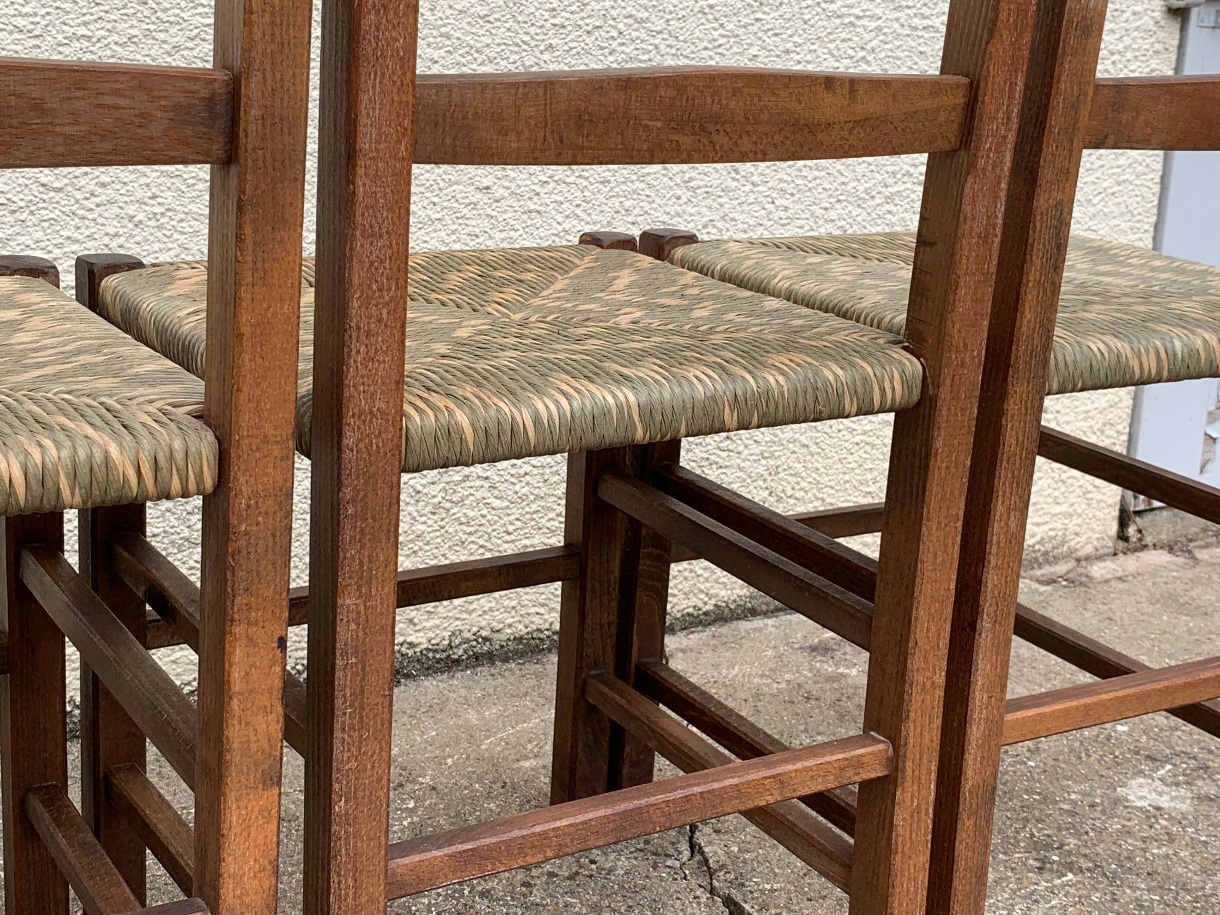 Two-tone straw chairs 1950
