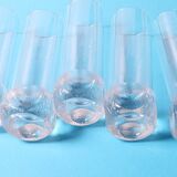 Set of 5 Mid-century Clear Crystal Tumblers / Italy / 1980s