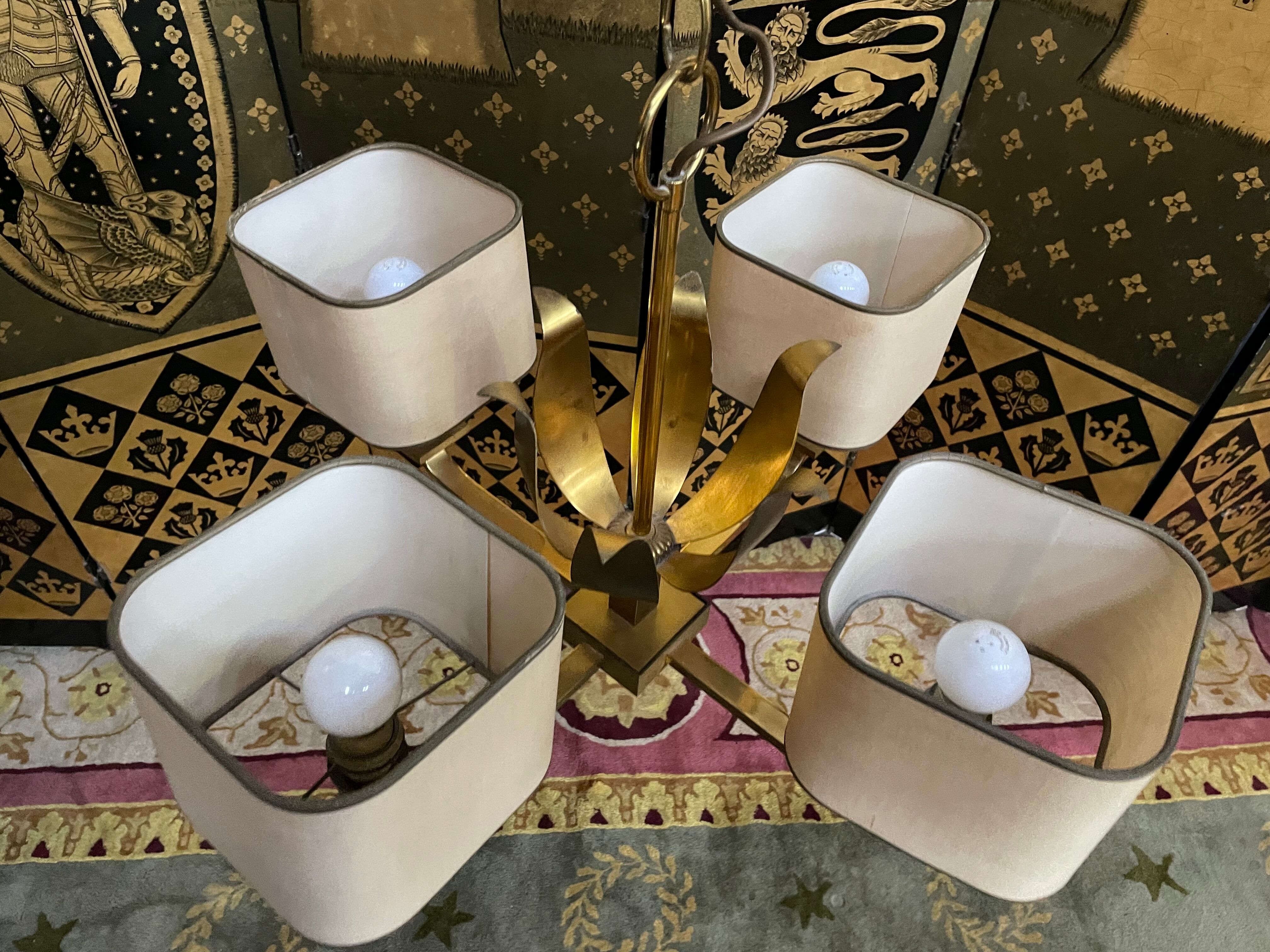 Brass chandelier 1970