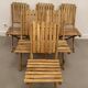 Suite of 6 folding bamboo chairs