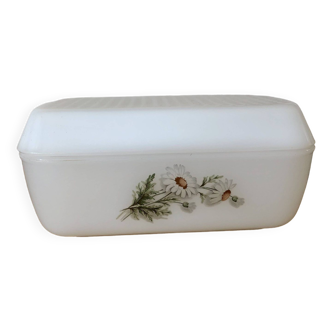 Vintage Arcopal Marguerites Butter Dish