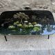 Vintage coffee table year 60 Japanese décor compass feet signed Sandie