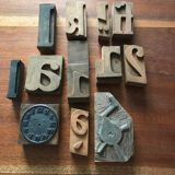 Wooden printing letters