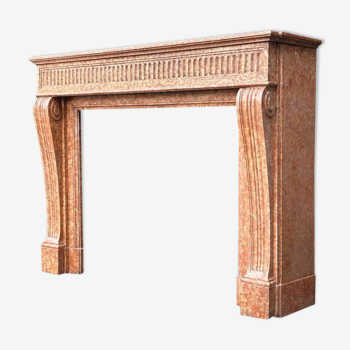 Louis XVI style fireplace in Verona marble circa 1880