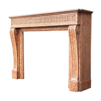 Louis XVI style fireplace in Verona marble circa 1880