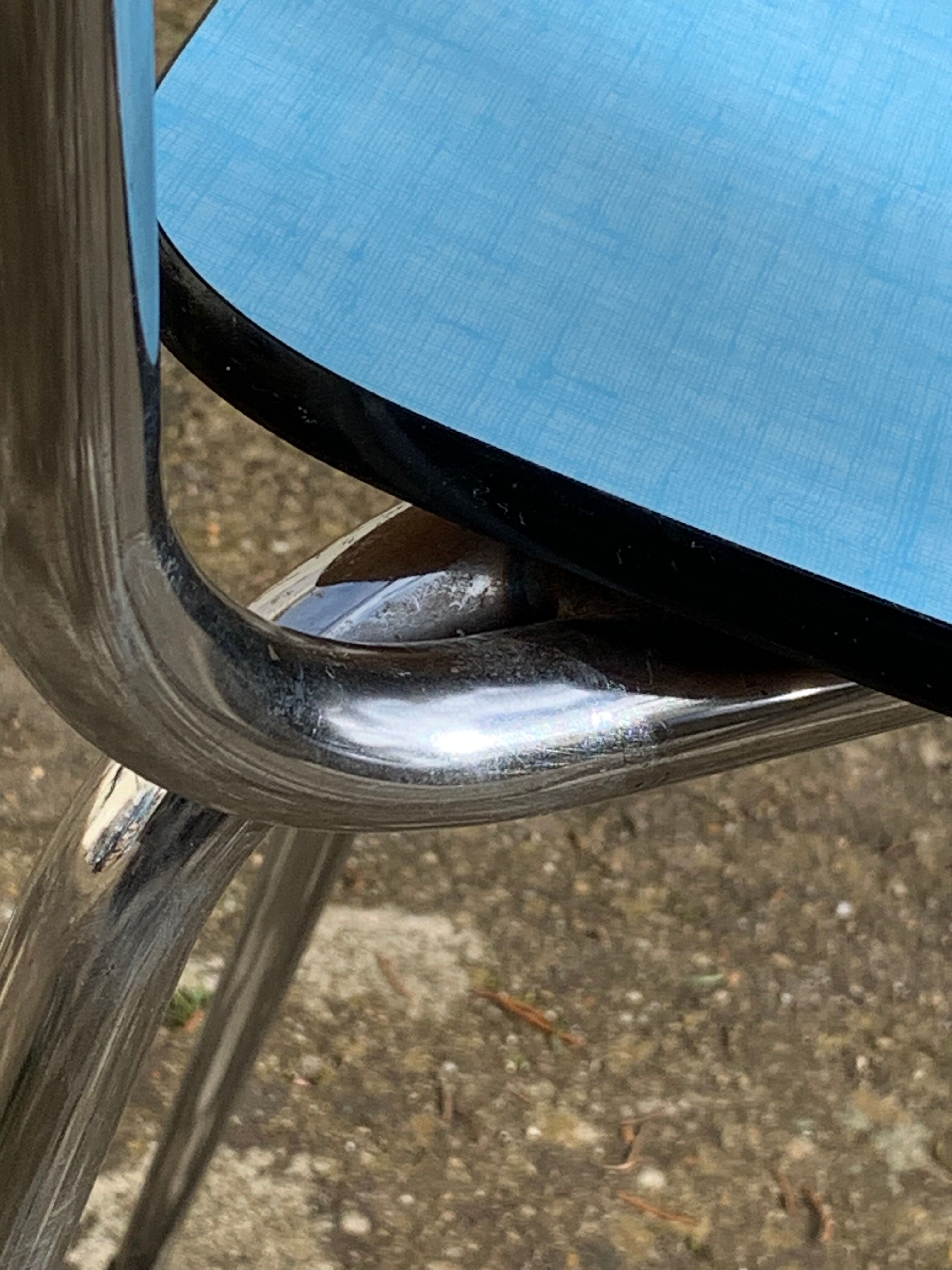 Mismatched formica chairs and stool 1960