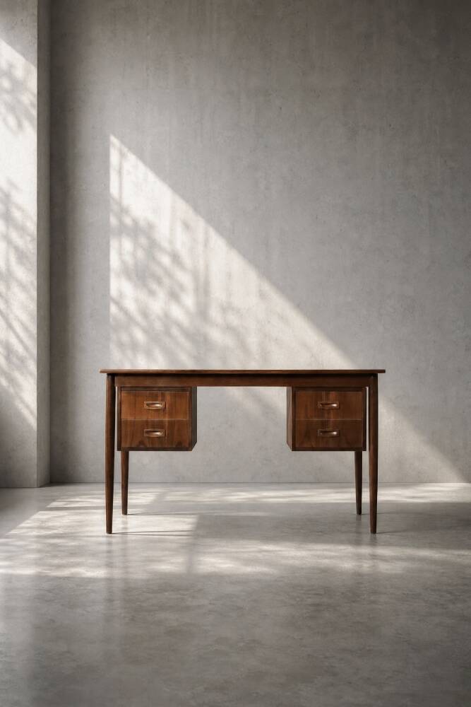 Vintage Scandinavian modern teak desk from the 1960s with drawers.