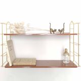 Wall shelf gilded metal and wood way