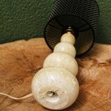Carved alabaster bedside lamp