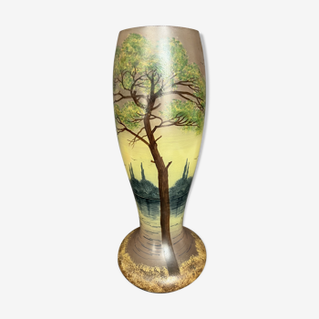 Enamelled glass vase