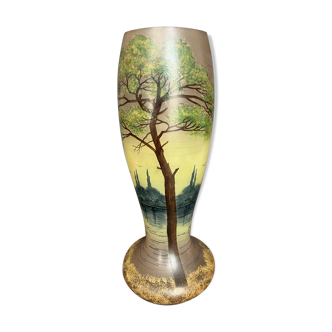 Enamelled glass vase